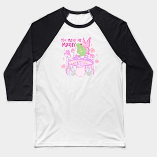 You Make Me Mushy Frog In Love Happy Valentines Day Baseball T-Shirt